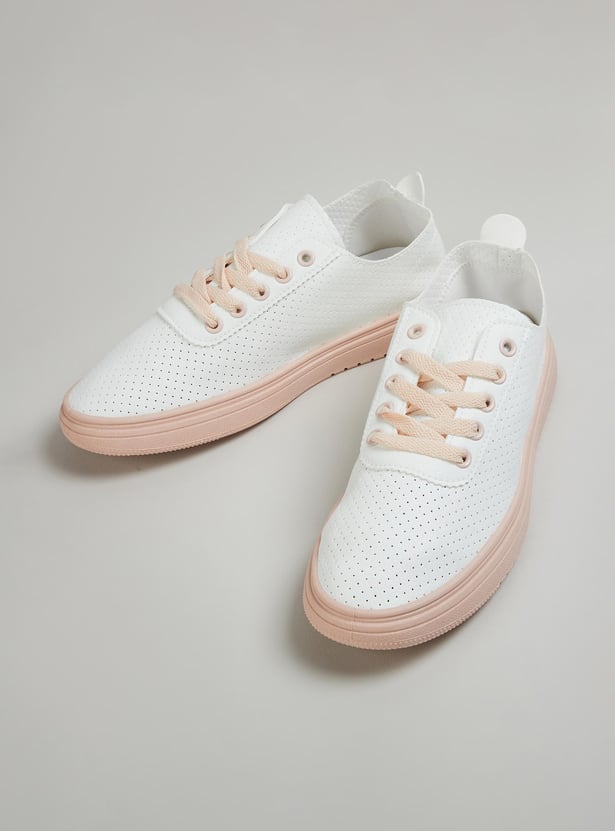 Women Colourblocked Perforated Sneakers