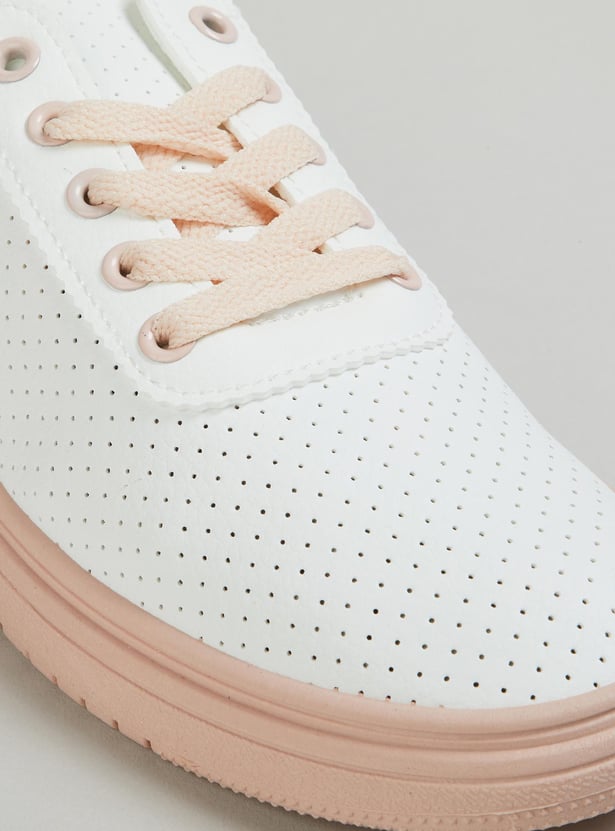 Women Colourblocked Perforated Sneakers