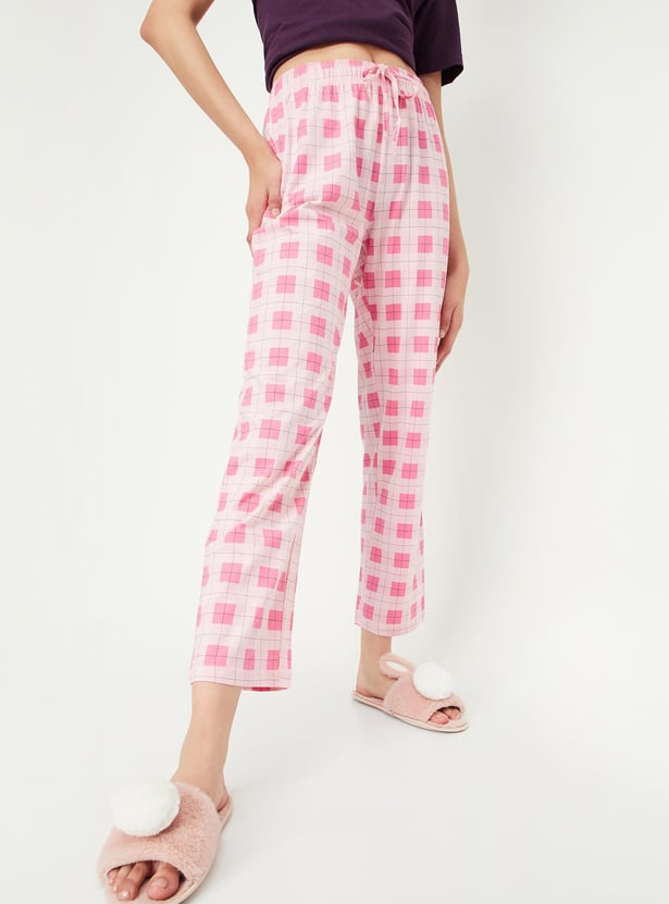 Women Checked Knit Pyjamas