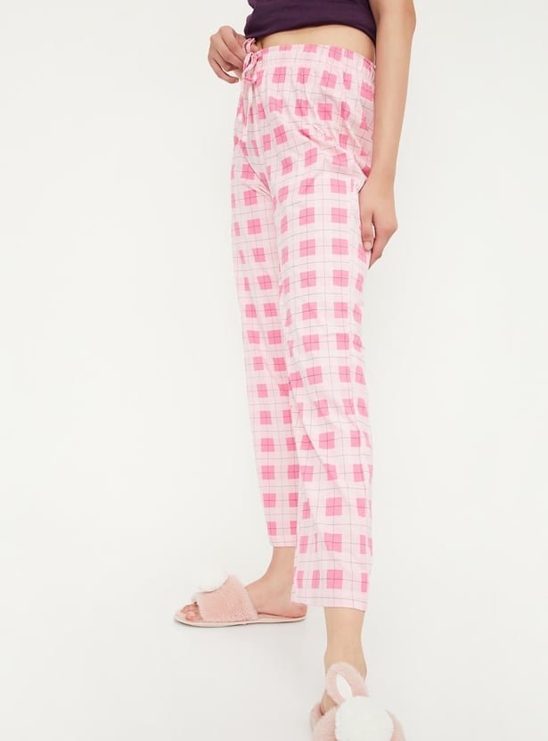 Women Checked Knit Pyjamas