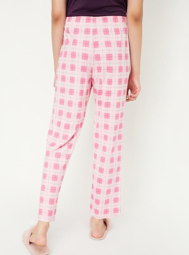 Women Checked Knit Pyjamas