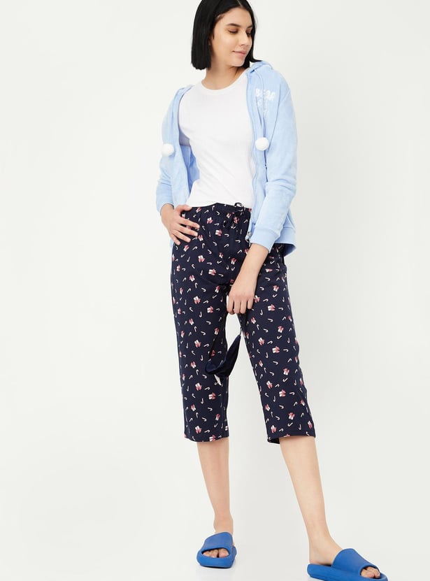 Women Printed Elasticated Capris