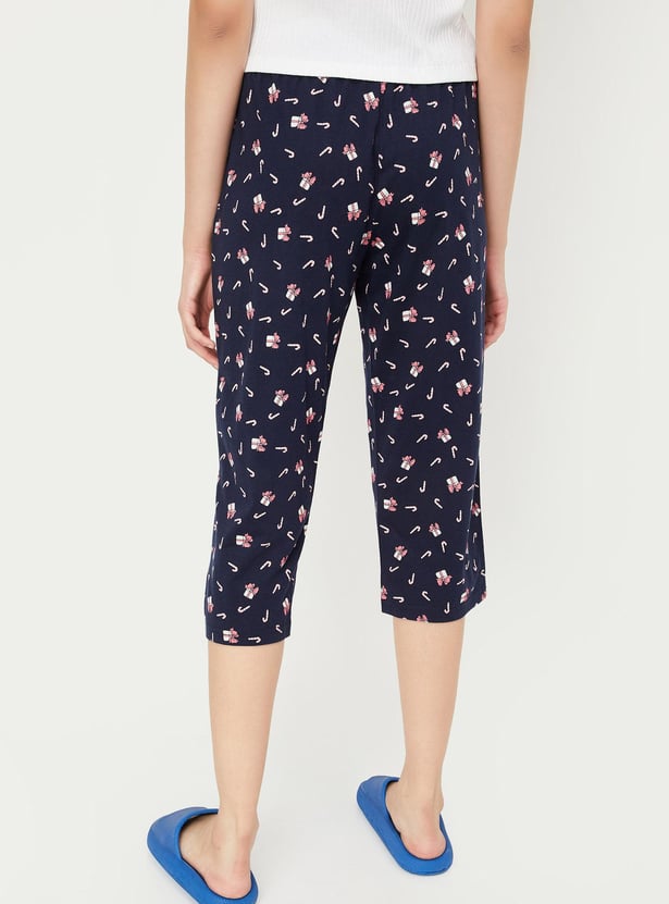 Women Printed Elasticated Capris