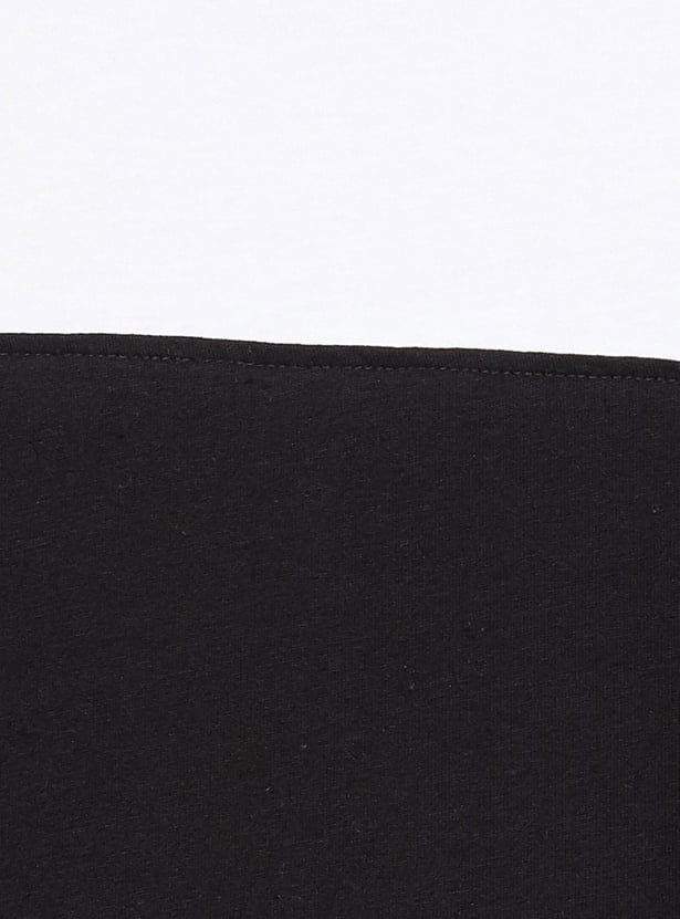 Women Colourblocked Drawcord T-shirt
