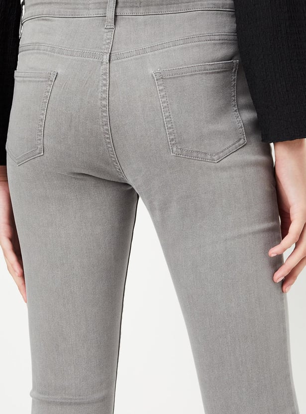 Women Washed Crop Slim Fit Jeans