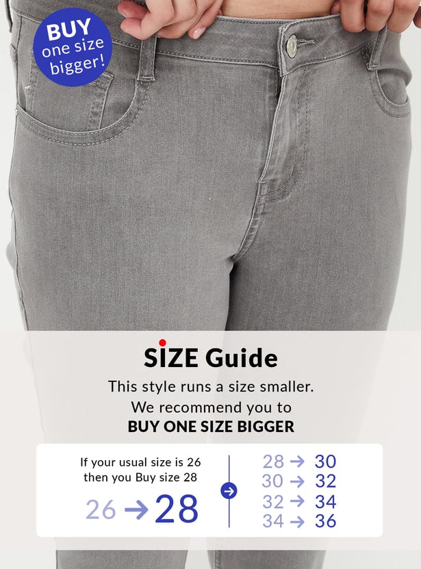 Women Washed Crop Slim Fit Jeans