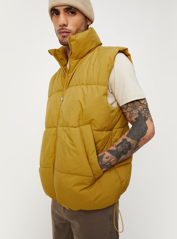 Men Relaxed Fit Bomber Gilet