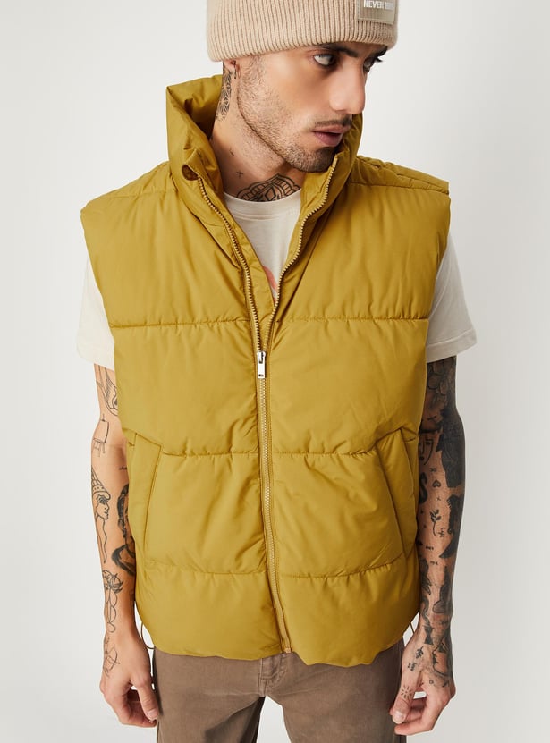 Men Relaxed Fit Bomber Gilet