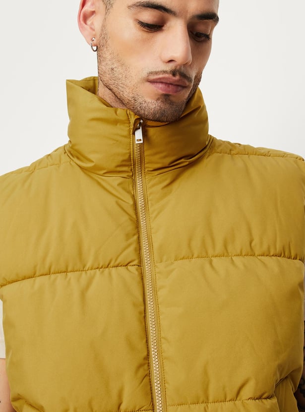 Men Relaxed Fit Bomber Gilet