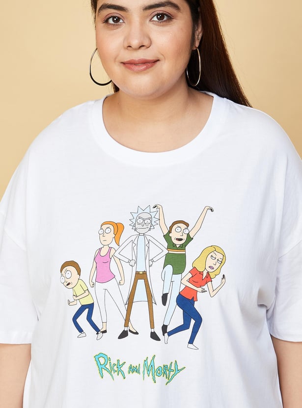 Women Rick and Morty Printed T-shirt