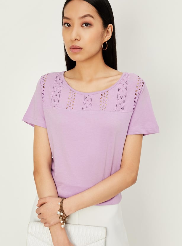 Women Schiffli Yoke Top