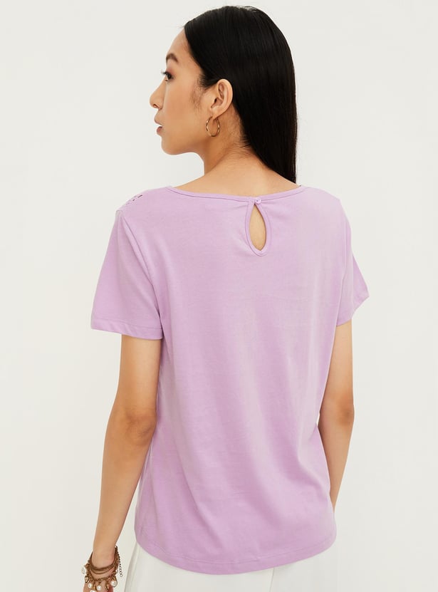 Women Schiffli Yoke Top