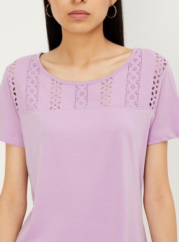 Women Schiffli Yoke Top