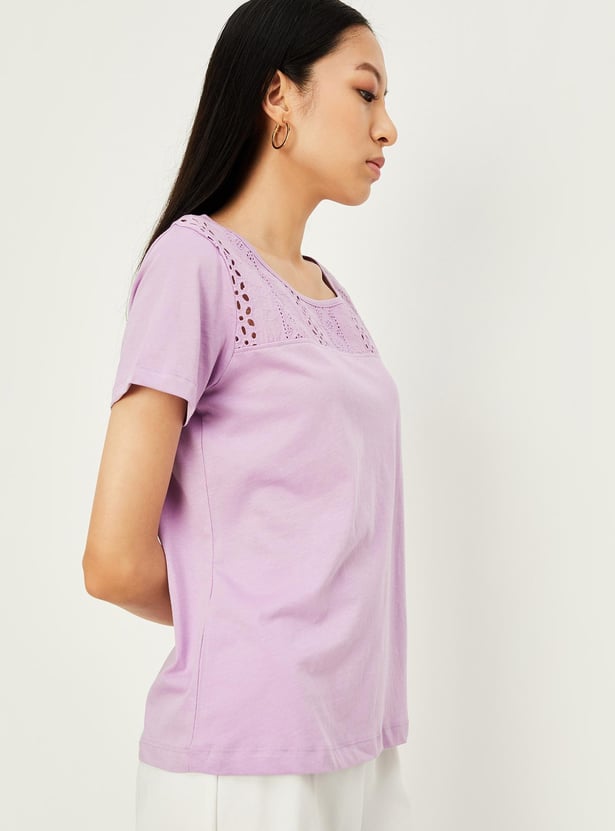 Women Schiffli Yoke Top