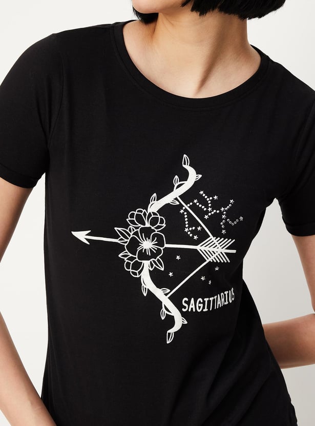 Women Zodiac Printed T-shirt