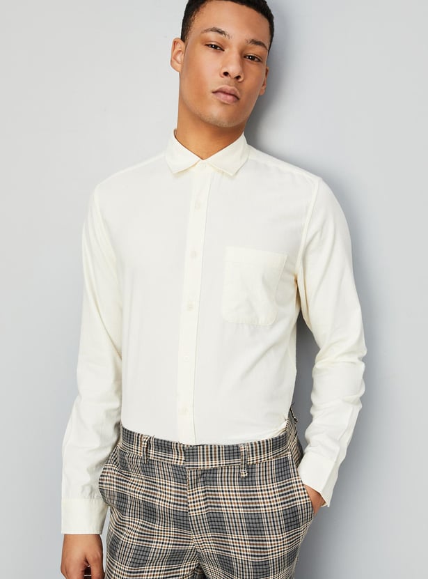 Men Slim Fit Smart Casual Shirt