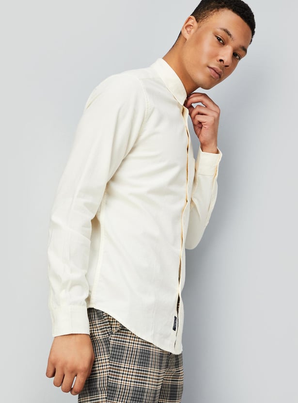 Men Slim Fit Smart Casual Shirt