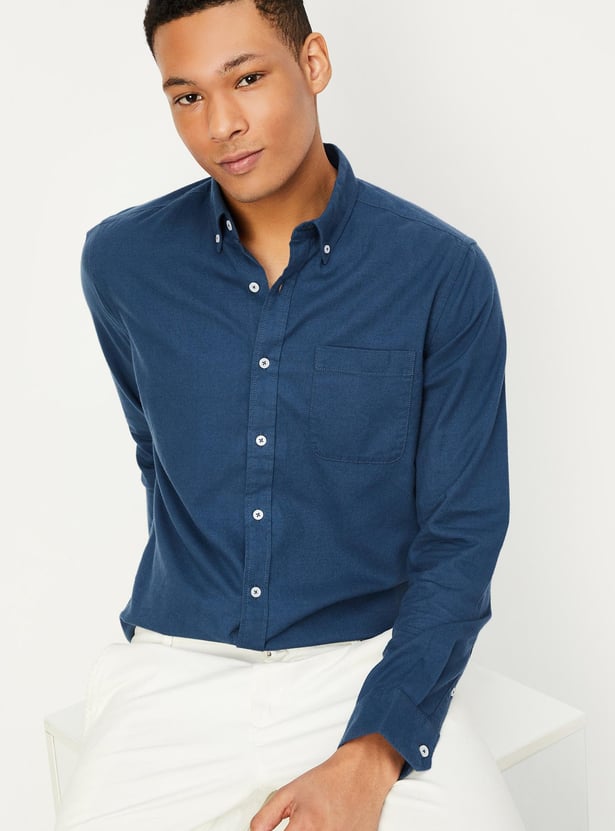 Men Slim Fit Smart Casual Shirt