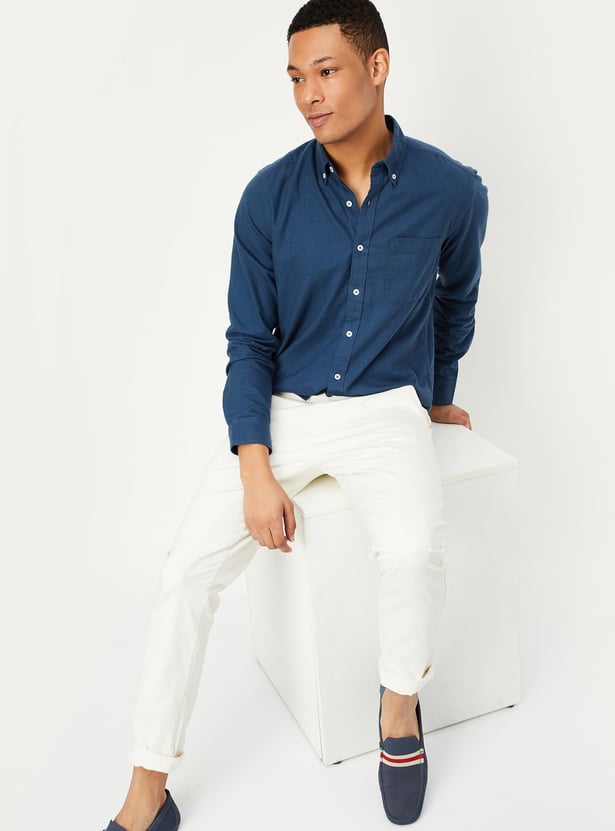 Men Slim Fit Smart Casual Shirt