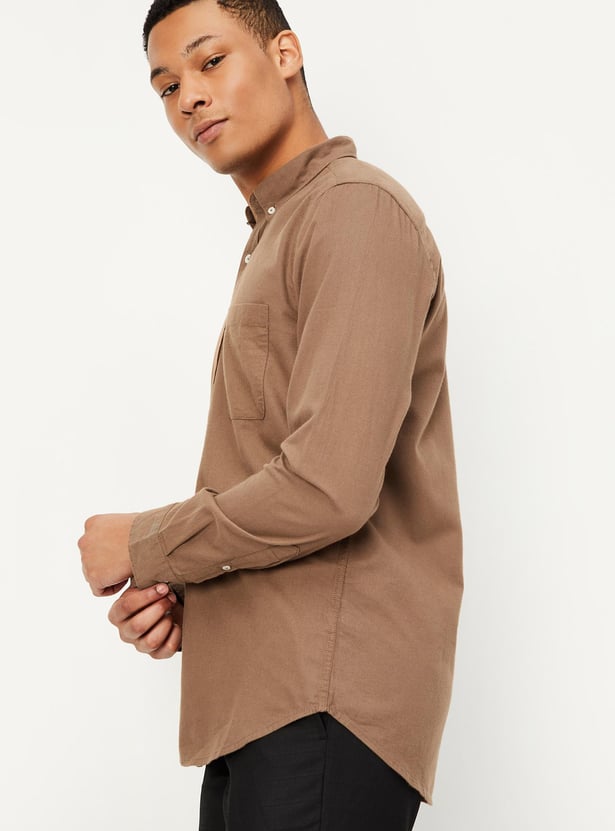Men Slim Fit Smart Casual Shirt