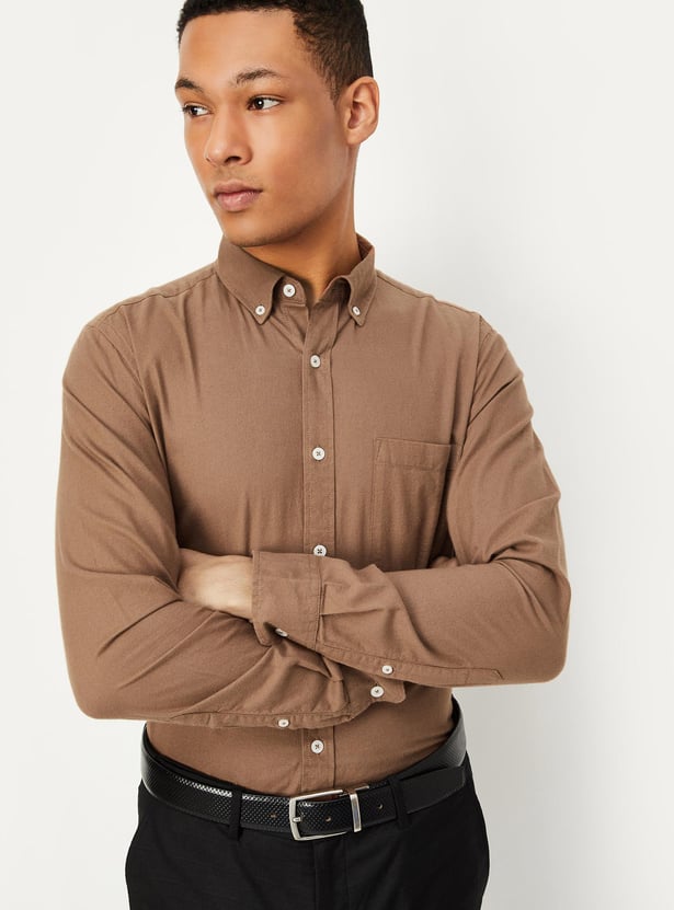 Men Slim Fit Smart Casual Shirt