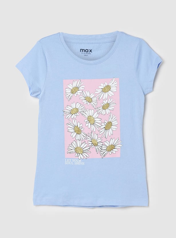 Girls Floral Printed T-shirt