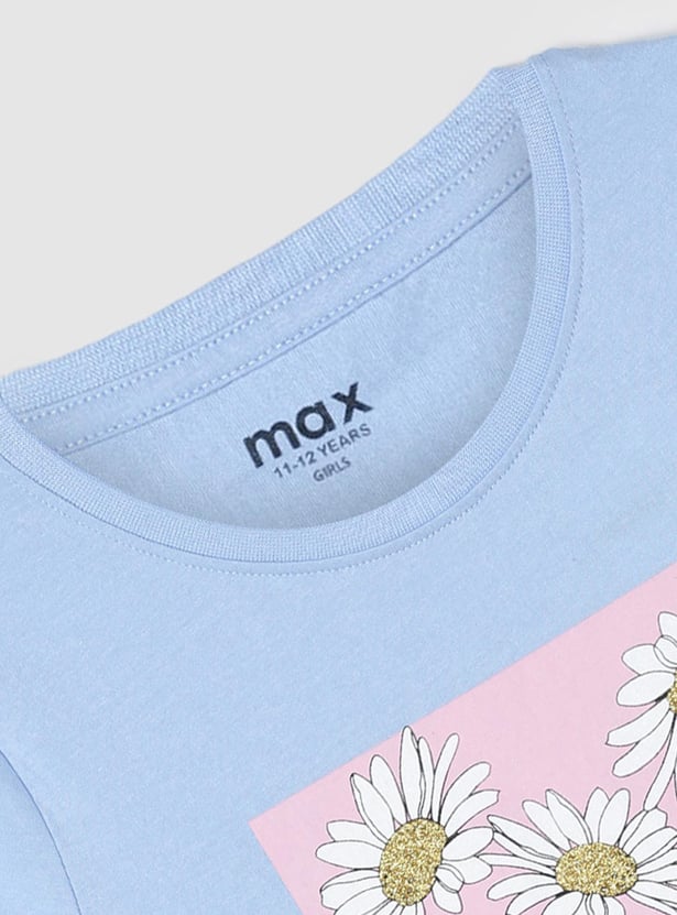 Girls Floral Printed T-shirt
