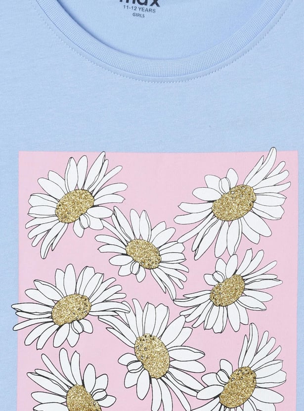 Girls Floral Printed T-shirt