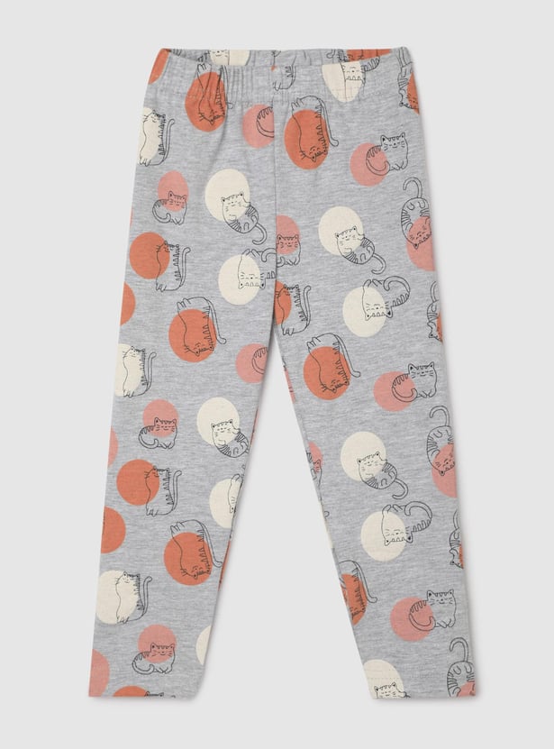 Girls Printed Full-Length Leggings