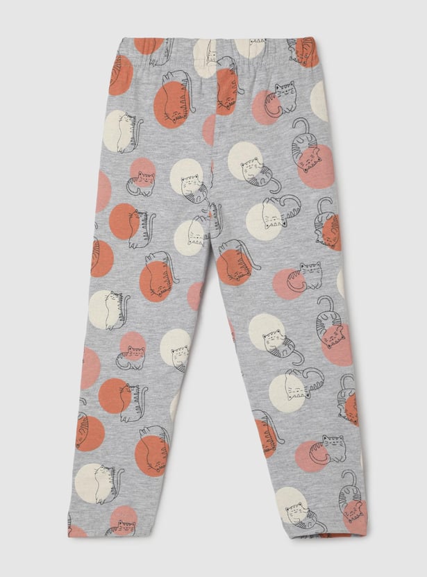 Girls Printed Full-Length Leggings