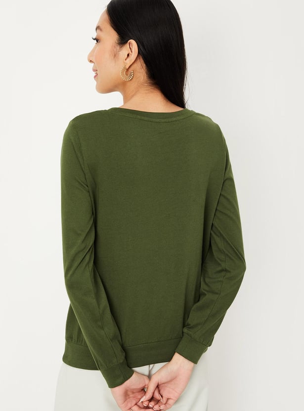 Women Printed Full Sleeve T-shirt