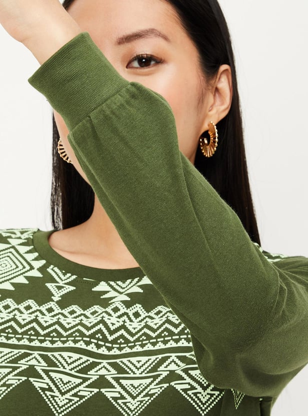 Women Printed Full Sleeve T-shirt