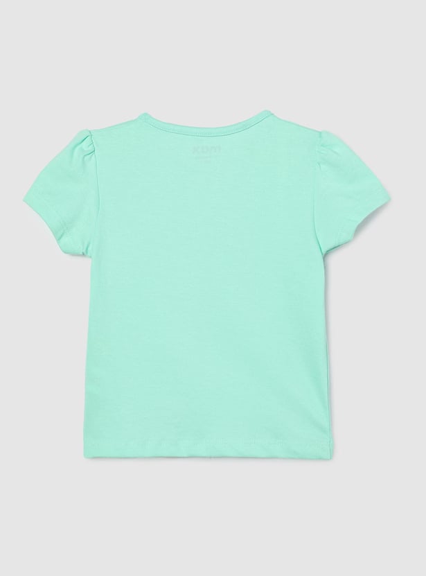 Girls Typographic Printed T-shirt