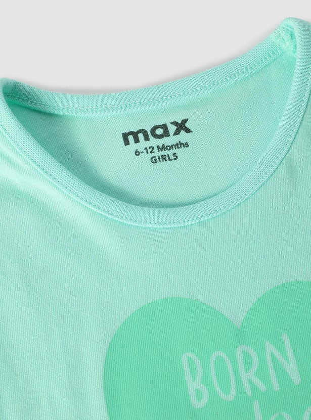 Girls Typographic Printed T-shirt