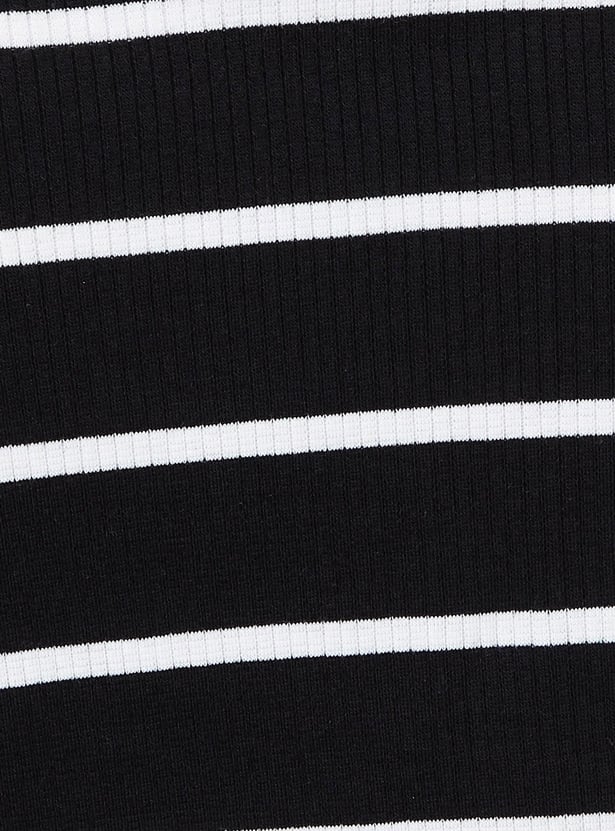 Women Striped Round Neck  T-shirt