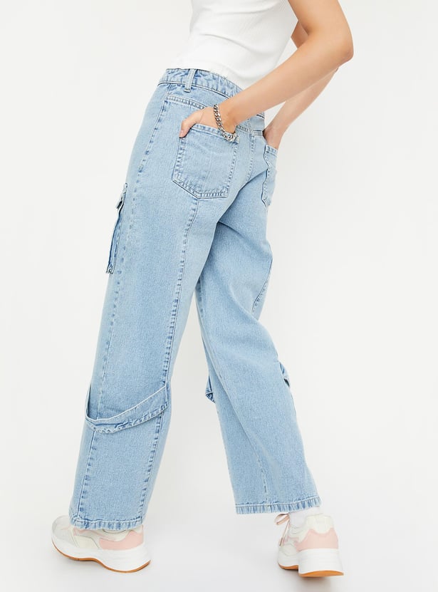 Buy Women Workwear Fit Cargo Jeans Online at just Rs. 1399.0