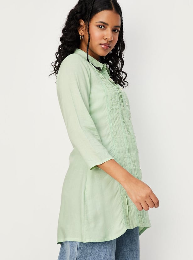 Women Pintuck Detail Tunic