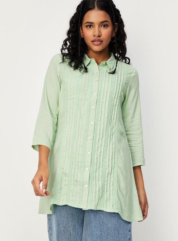 Women Pintuck Detail Tunic