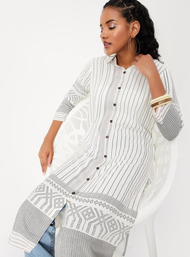 Women Striped Straight Kurta