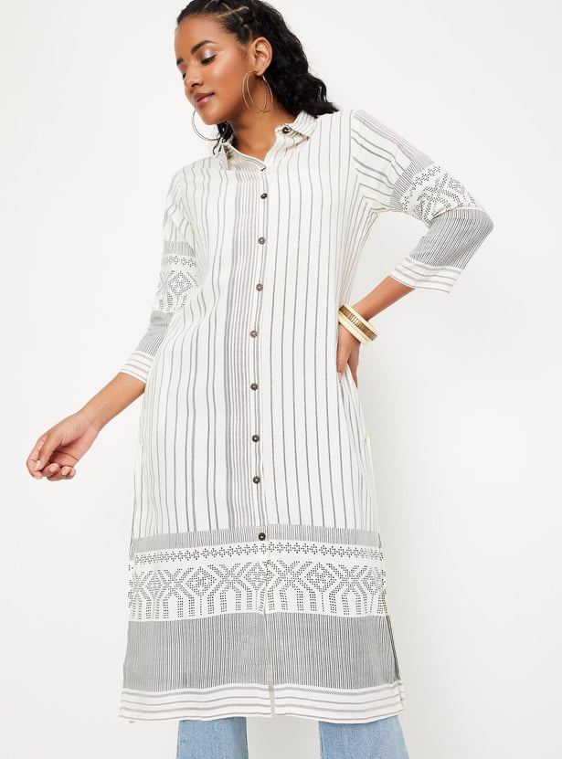 Women Striped Straight Kurta