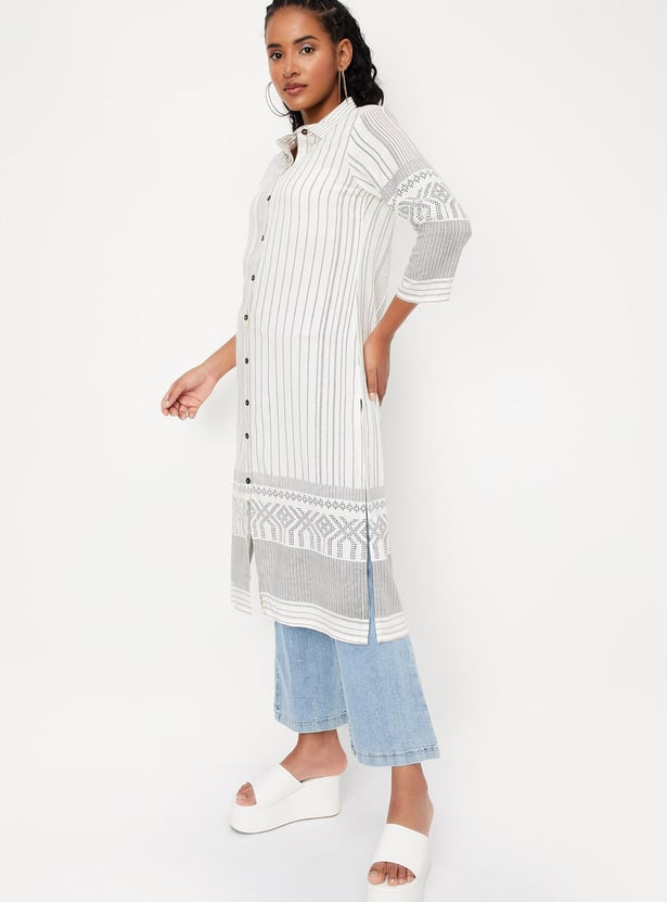 Women Striped Straight Kurta
