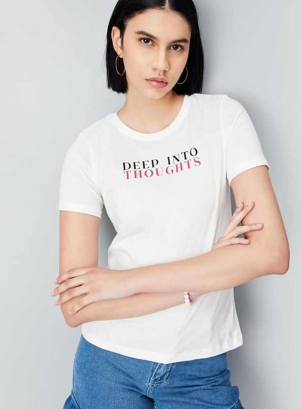Women Typographic Print T-shirt