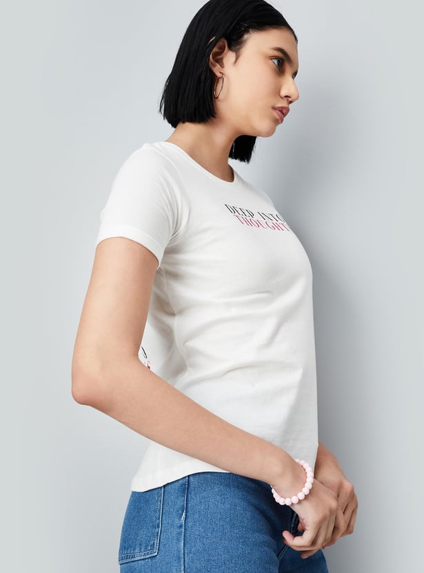Women Typographic Print T-shirt