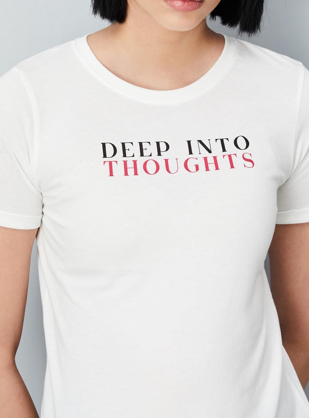 Women Typographic Print T-shirt