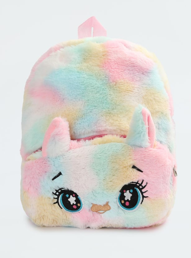 Girls Rainbow Fuzzy Backpack