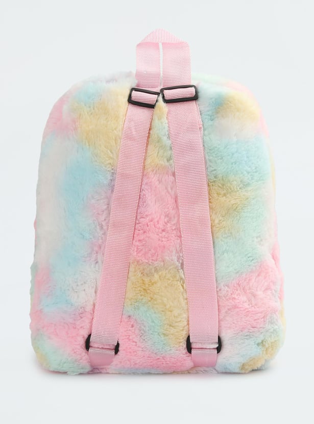 Girls Rainbow Fuzzy Backpack