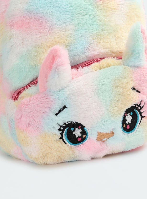 Girls Rainbow Fuzzy Backpack