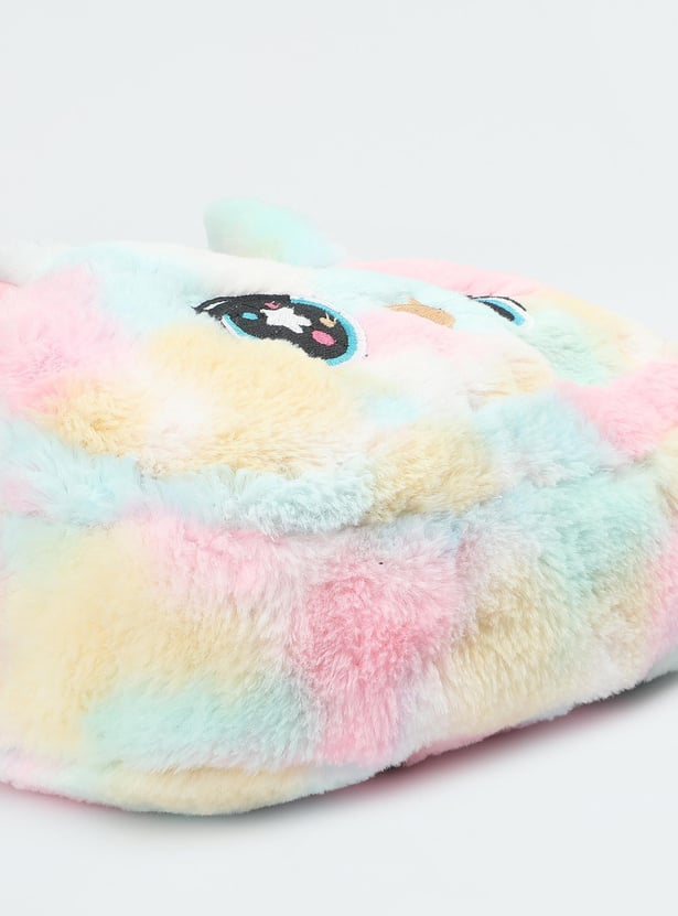 Girls Rainbow Fuzzy Backpack