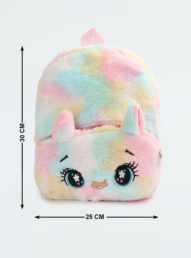 Girls Rainbow Fuzzy Backpack