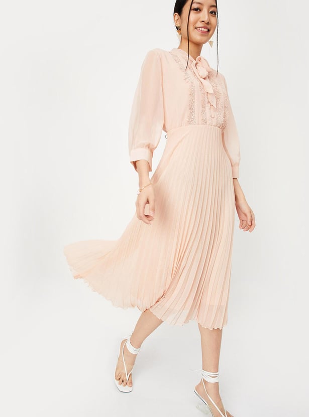 Women Pleated Midi Dress